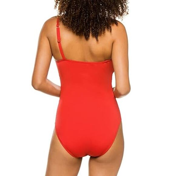 Bleu Rod Beattie One Shoulder Mio Swimsuit Ginger Orange MSRP $119 | Size 8 New - Picture 2 of 15